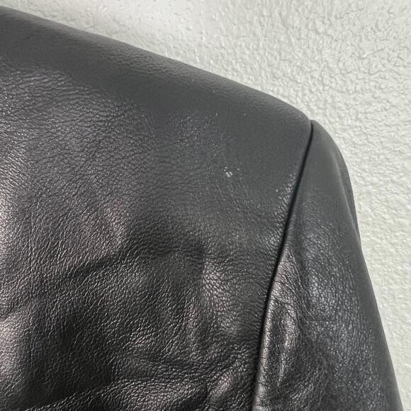St. John Sport By Marie Gray SZ 6 Black Leather Jacket Removable Fringe Collar - Picture 15 of 16